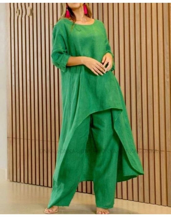 Kadın Uzun Kollu Kayık Yaka Detay Tunik Ve Pantolon Ikili Takım