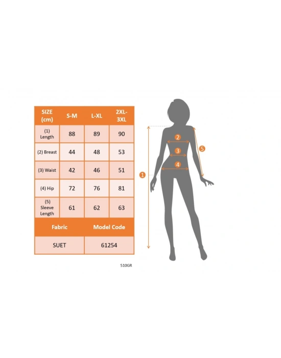 Kadın Uzun Kollu Kol Ucu Lastikli Süet Mini Boy Elbise