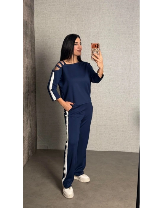 Kadın Uzun Kollu Kolu Tül Yanları şerit Detay odal Ikili Takım