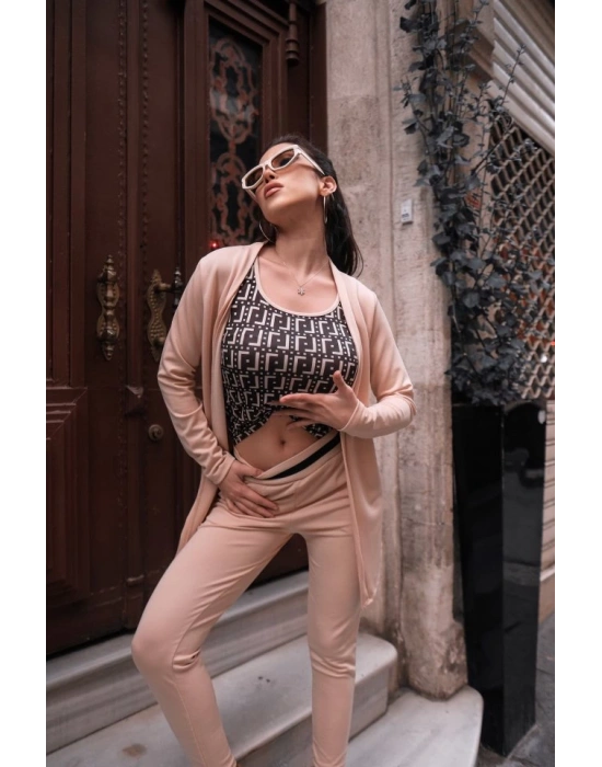 Kadın Uzun Kollu Krep üçlü Takım