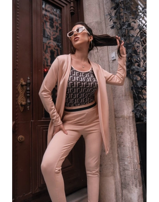 Kadın Uzun Kollu Krep üçlü Takım