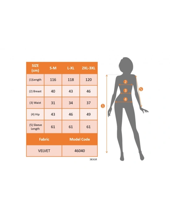 Kadın Uzun Kollu Kruvaze Yaka Belden Büzgü Detay Midi Kadife Elbise