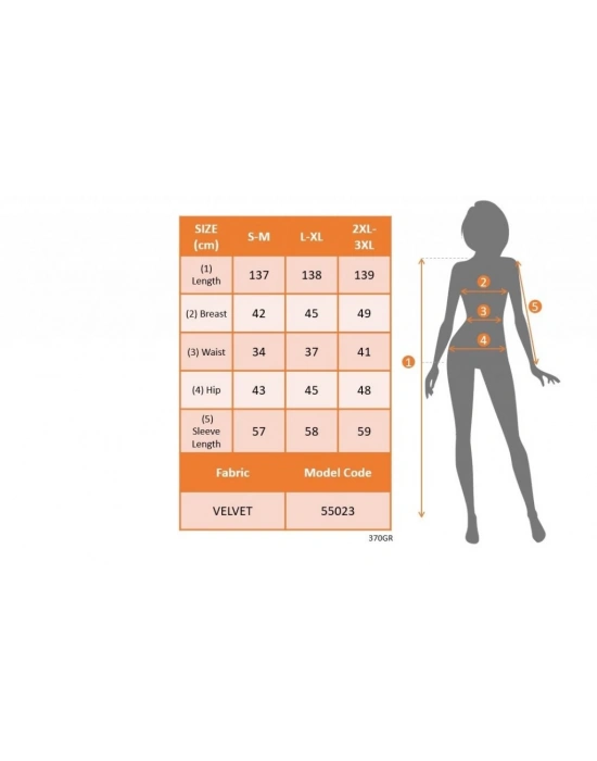 Kadın Uzun Kollu Kruvaze Yaka Kadife Tam Boy Elbise