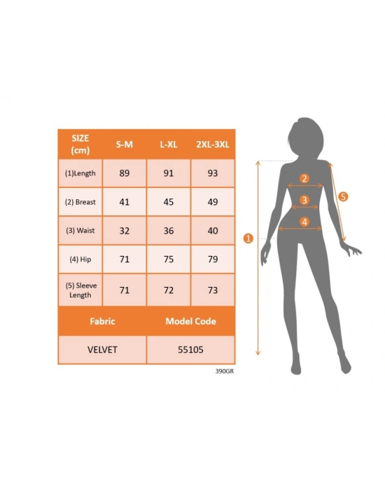 Kadın Uzun Kollu Kruvaze Yaka Kısa Kiloş Kadife Elbise