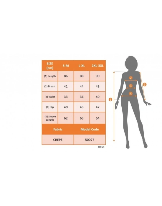 Kadın Uzun Kollu Kruvaze Yaka Kollar Tül Detay Krep Mini Boy Elbise