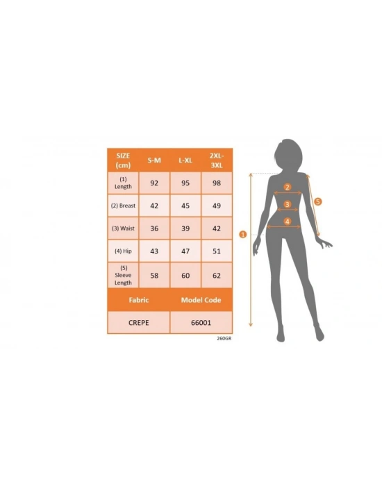 Kadın Uzun Kollu Kruvaze Yaka Krep Mini Boy Elbise