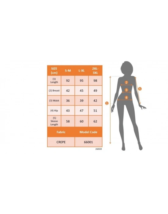 Kadın Uzun Kollu Kruvaze Yaka Krep Mini Boy Elbise