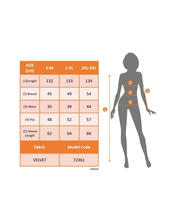 Kadın Uzun Kollu Kruvaze Yaka önünden çapraz Detaylı Uzun Kadife Elbise