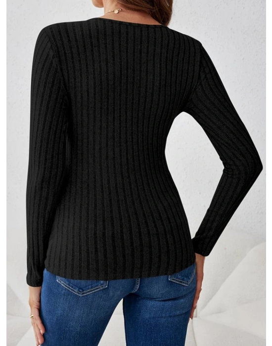 Kadın Uzun Kollu Kruvaze Yaka Yandan Düğmeli şardonlu Kaşkorse Bluz