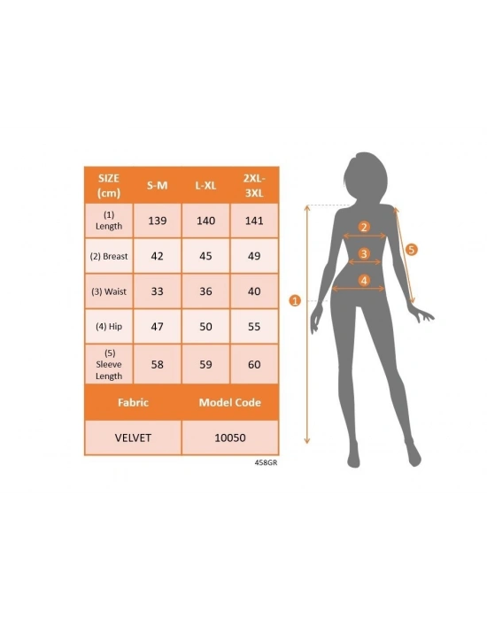 Kadın Uzun Kollu Kruvaze Yaka Yırtmaçlı Kadife Elbise