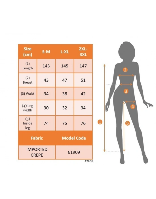 Kadın Uzun Kollu Kruvaze Yakalı Dantelli önünde Toka Detaylı Uzun Ithal Krep Tulum
