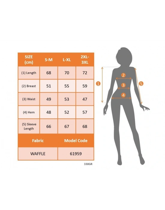 Kadın Uzun Kollu Leopar Yakalı Fermuarlı Waffle Bluz