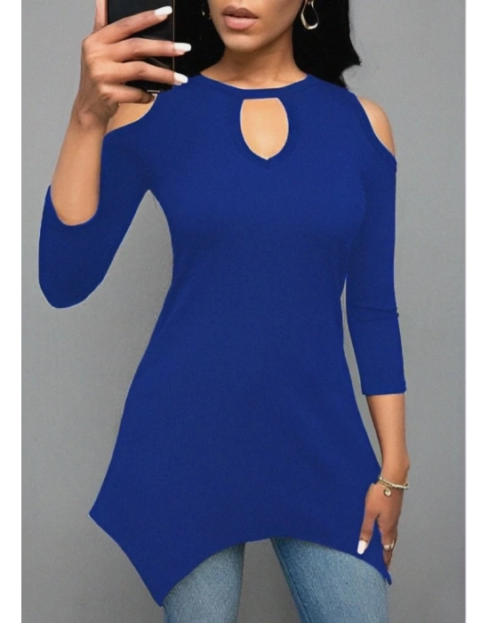 Kadın Uzun Kollu Omuz Ve Göğüs Dekolte Detay Viskon Bluz