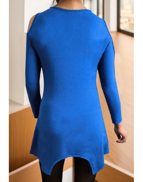 Kadın Uzun Kollu Omuz Ve Göğüs Dekolte Detay Viskon Bluz