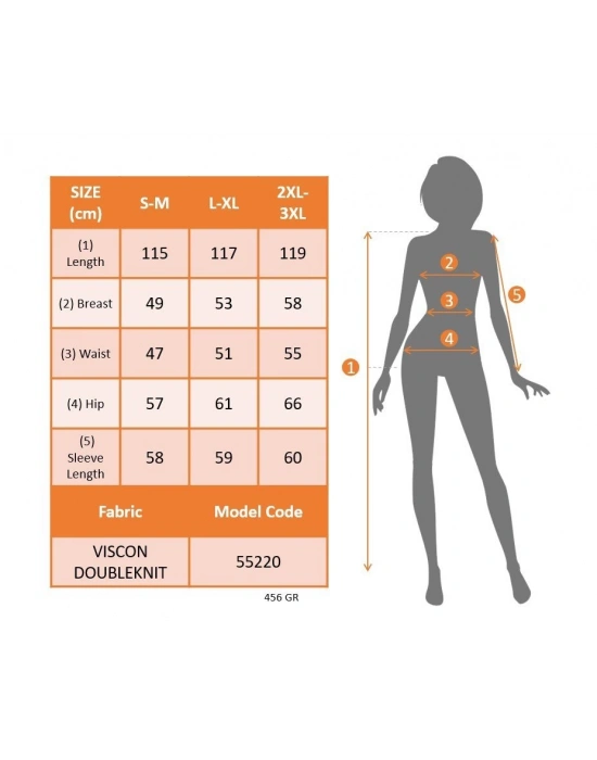Kadın Uzun Kollu önden Fermuarlı Maxi Viskon Iki Iplik Elbise