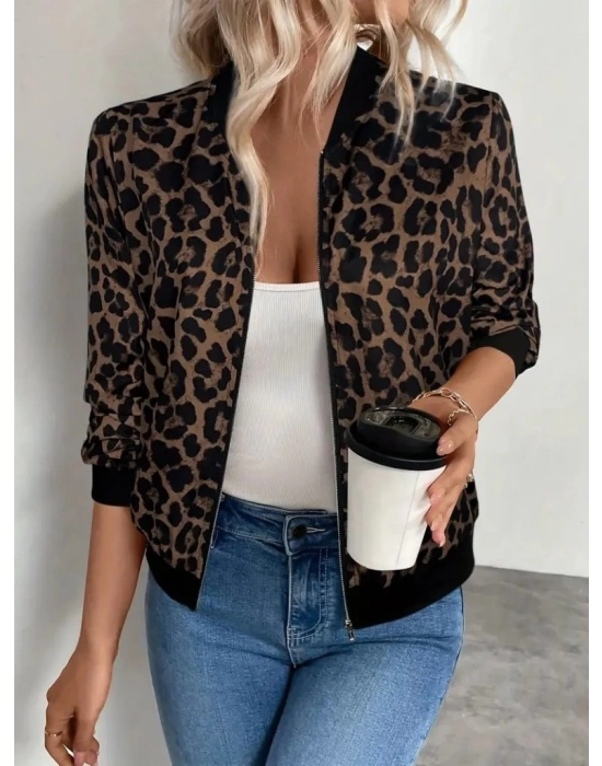 Kadın Uzun Kollu önden Fermuarlı Modal Ceket