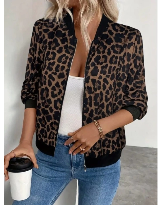 Kadın Uzun Kollu önden Fermuarlı Modal Ceket