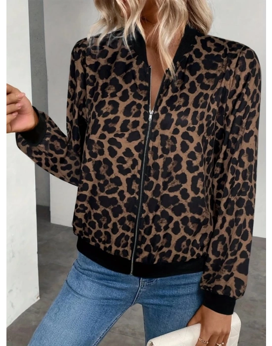 Kadın Uzun Kollu önden Fermuarlı Modal Ceket