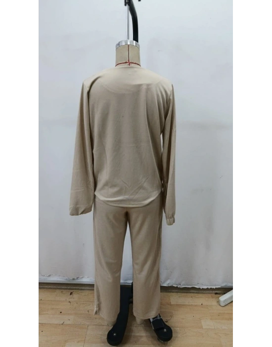 Kadın Uzun Kollu önden Fermuarlı Modal Ceket Ve Pantolon Ikili Takım