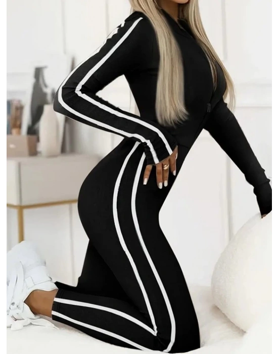 Kadın Uzun Kollu önden Fermuarlı şardonlu Dalgıç Tulum