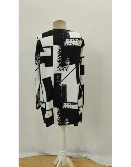 Kadın Uzun Kollu önü Açık Desenli Modal Kısa Ceket