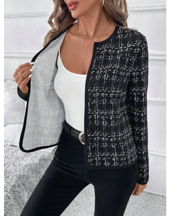 Kadın Uzun Kollu önü Açık şanel Kısa Hırka