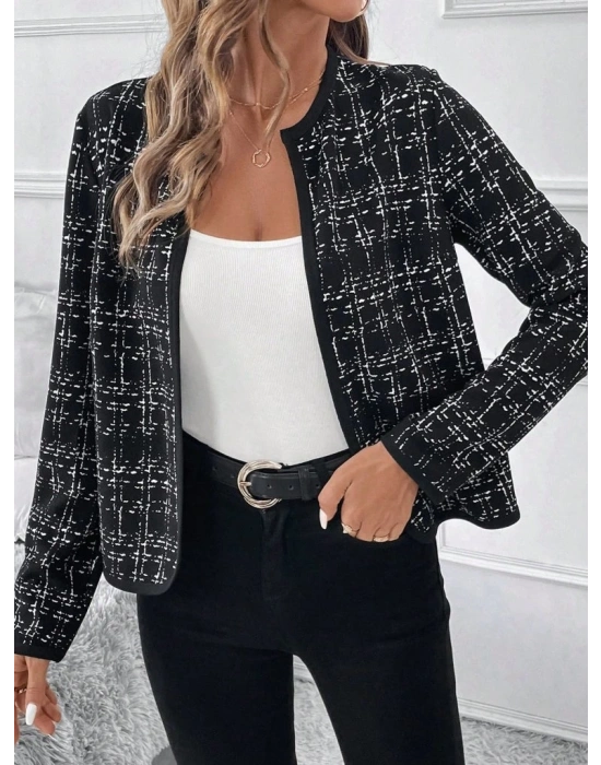 Kadın Uzun Kollu önü Açık şanel Kısa Hırka