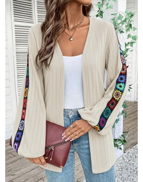 Kadın Uzun Kollu önü Açık şardonlu Kaşkorse Ceket