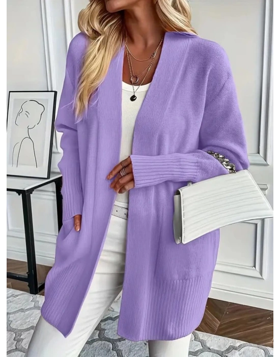 Kadın Uzun Kollu önü Açık Triko Hırka