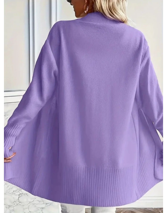 Kadın Uzun Kollu önü Açık Triko Hırka