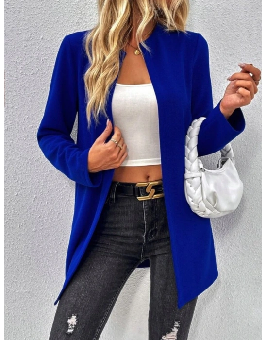 Kadın Uzun Kollu önü Açık Uzun Modal Ceket