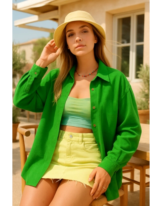 Kadın Uzun Kollu Oversize Gömlek