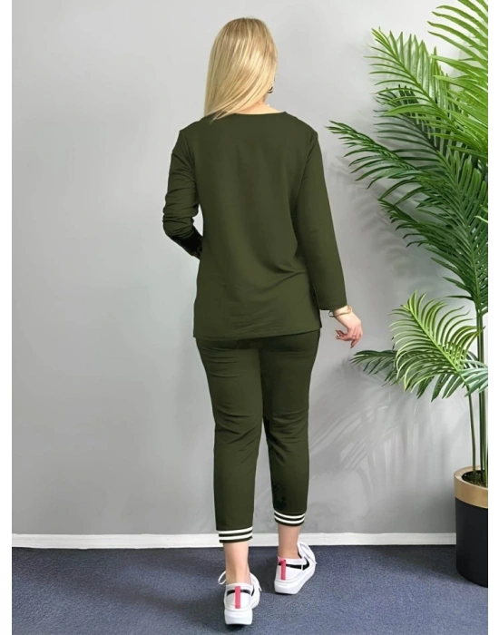 Kadın Uzun Kollu Ribana Detay Viskon Iki Iplik Ikili Takım