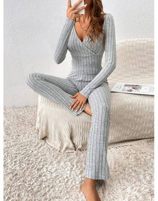 Kadın Uzun Kollu şardonlu Kaşkorse Ikili Takım