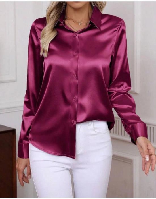 Kadın Uzun Kollu Saten Gömlek