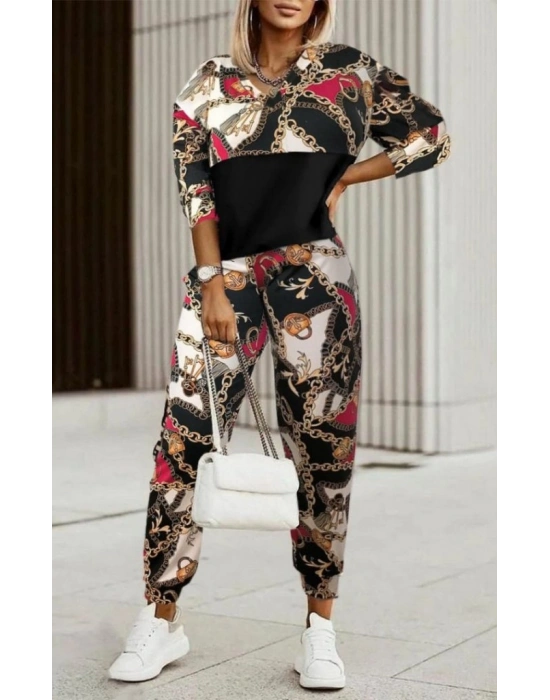 Kadın Uzun Kollu V Yaka Göğüs Altı Kadife Detay Mikro Ikili Takım