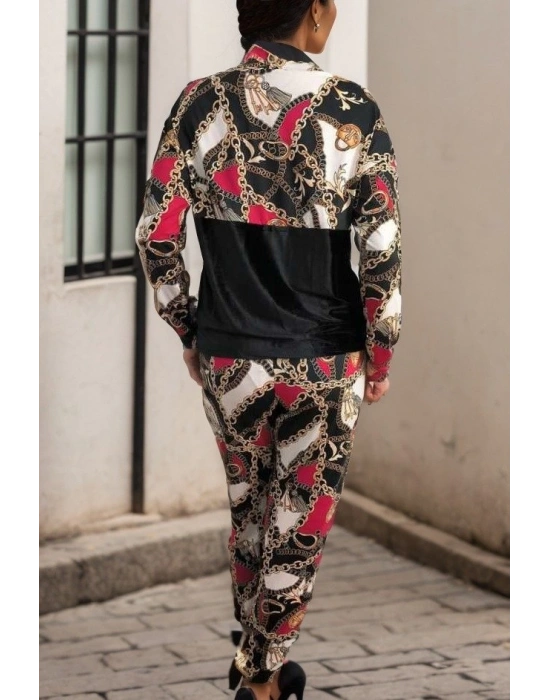 Kadın Uzun Kollu V Yaka Göğüs Altı Kadife Detay Mikro Ikili Takım