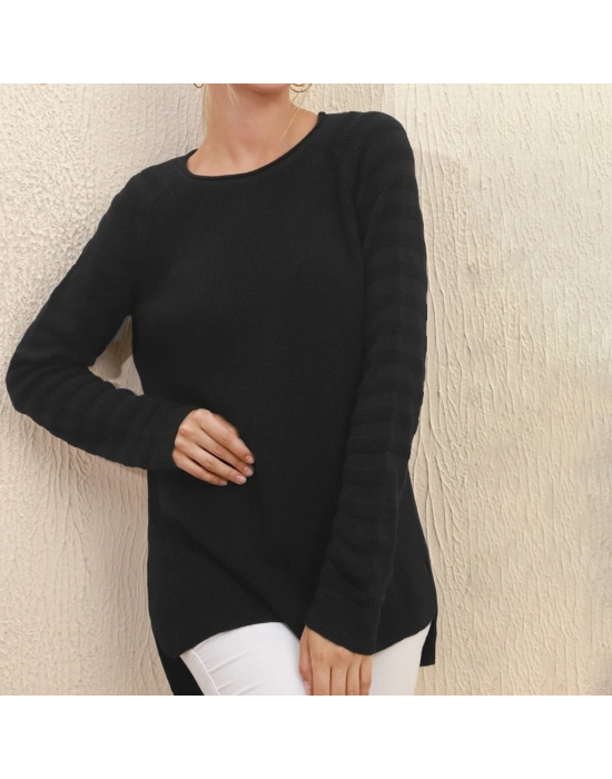 Kadın Uzun Kollu V Yaka Triko Bluz