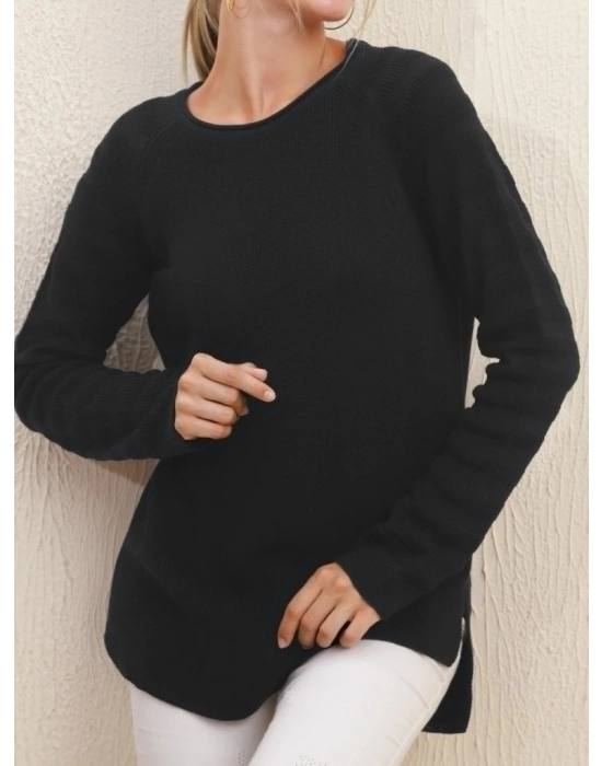 Kadın Uzun Kollu V Yaka Triko Bluz