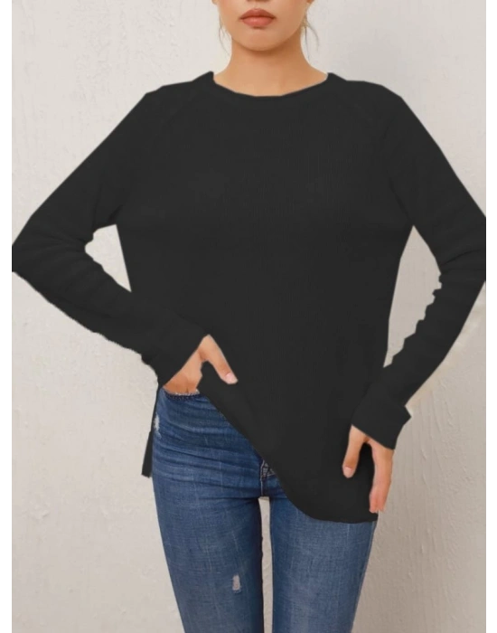 Kadın Uzun Kollu V Yaka Triko Bluz