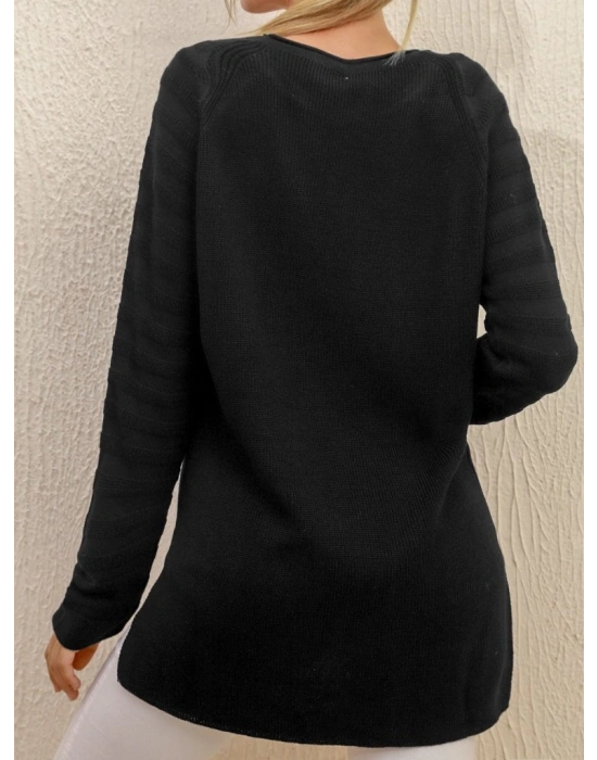 Kadın Uzun Kollu V Yaka Triko Bluz