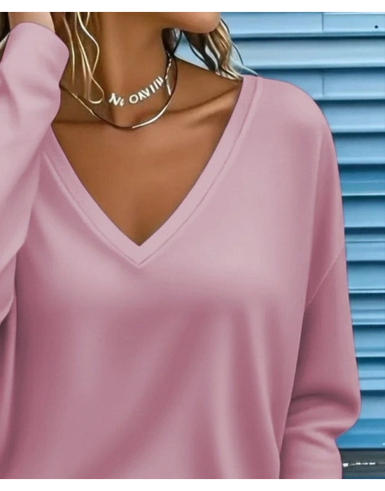 Kadın Uzun Kollu V Yakalı Dalgıç Bluz