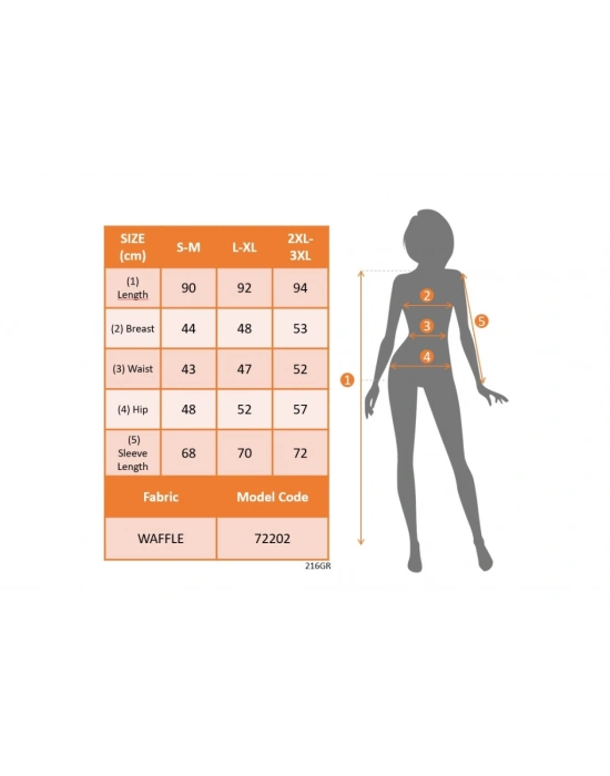 Kadın Uzun Kollu V Yakalı Dantelli Kısa Waffle Elbise