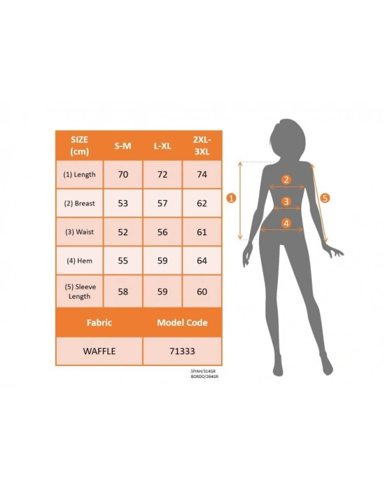 Kadın Uzun Kollu V Yakalı Kapşonlu Waffle Bluz