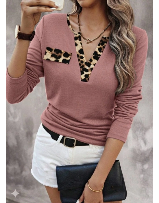 Kadın Uzun Kollu V Yakalı Kaşkorse Bluz