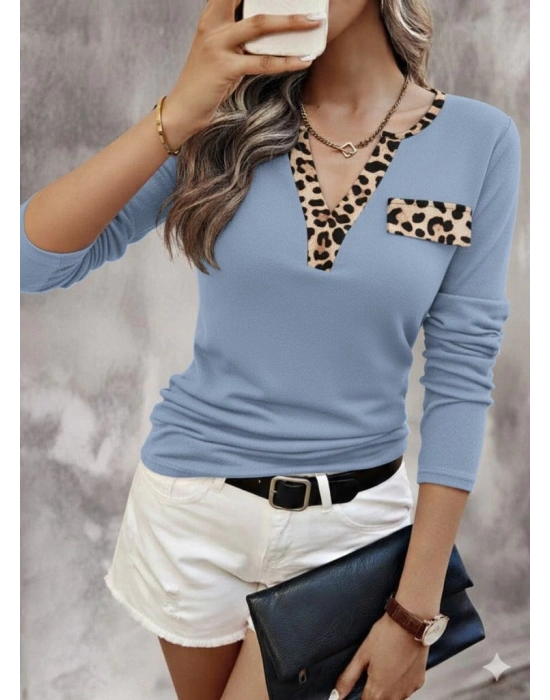 Kadın Uzun Kollu V Yakalı Kaşkorse Bluz
