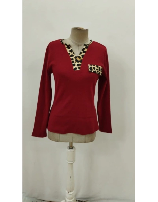Kadın Uzun Kollu V Yakalı Kaşkorse Bluz
