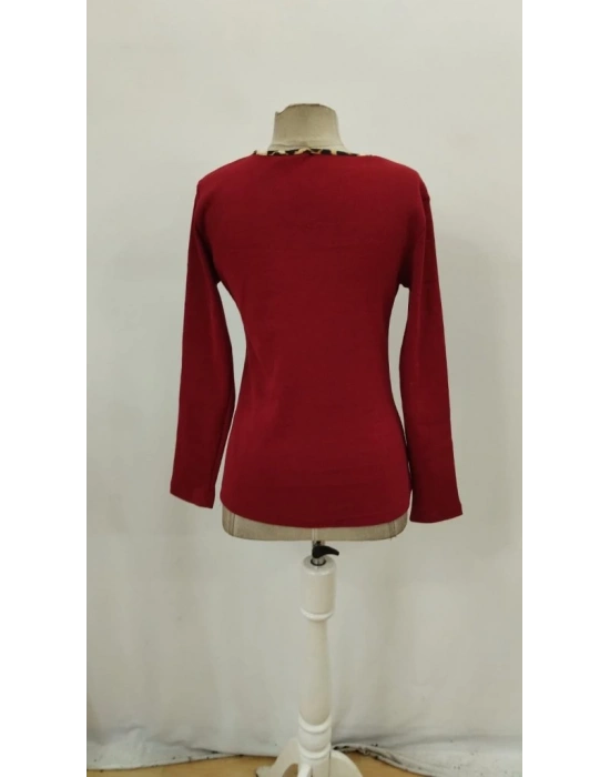 Kadın Uzun Kollu V Yakalı Kaşkorse Bluz