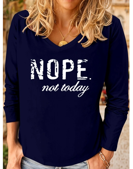 Kadın Uzun Kollu V Yakalı Viskon Iki Iplik Bluz