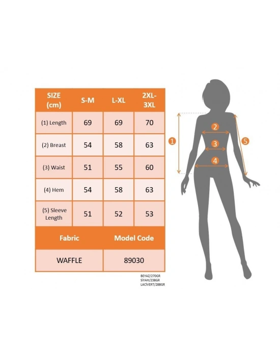 Kadın Uzun Kollu V Yakalı Waffle Bluz